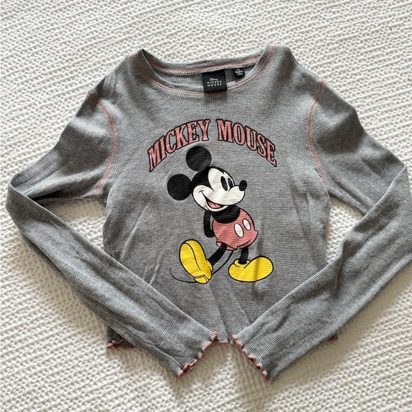 Disney Other - Disney Mickey Mouse Thermal Ribbed Crop (Size XS)